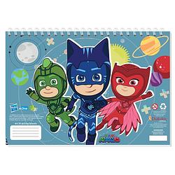 Foto van Disney schetsblok pj masks junior a4 lichtblauw 30 pagina's