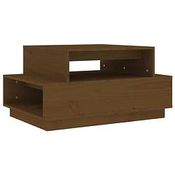 Foto van The living store - salontafel - hout - 80 x 55 x 40.5 cm - honingbruin