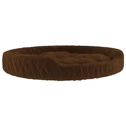 Foto van The living store hondenbed pluche - dik gevoerd - anti-slip - bruin - 90x70x23 cm