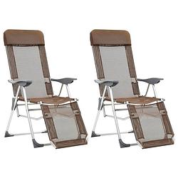 Foto van Vidaxl campingstoelen met voetensteun 2 st inklapbaar aluminium taupe