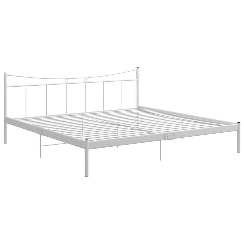 Foto van The living store metalen bedframe - metalen bedframe - 209.5 x 202 x 88.5 cm - wit