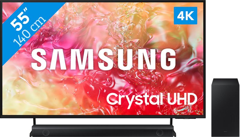 Foto van Samsung crystal uhd 55du7100 (2024)  + soundbar