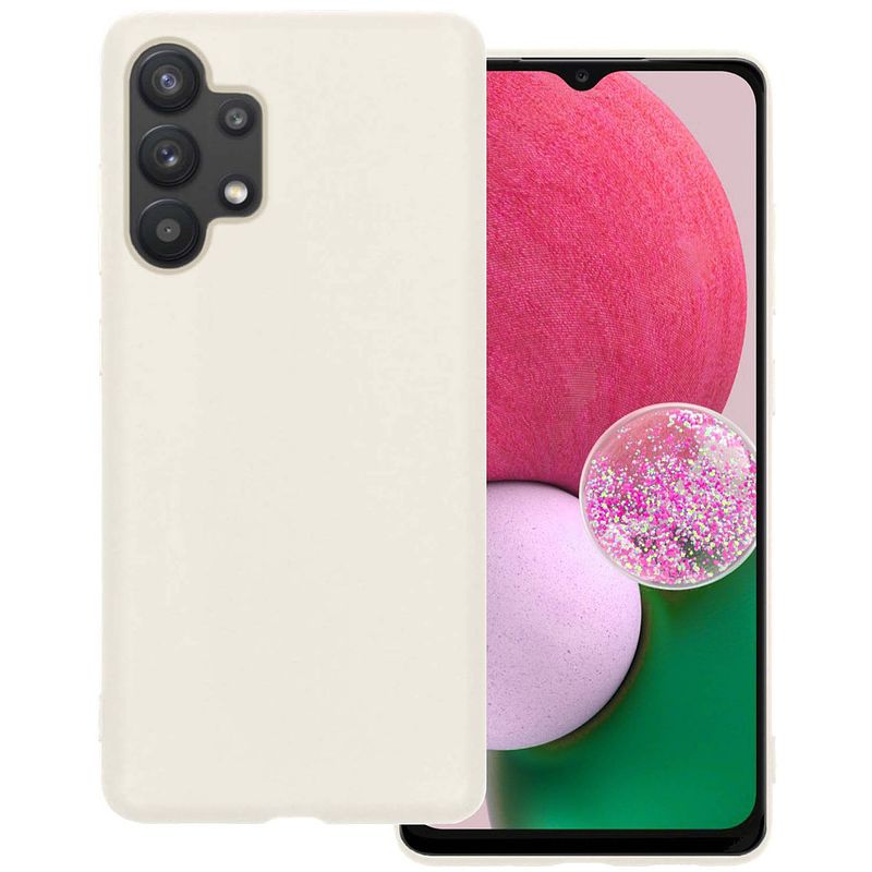 Foto van Basey samsung galaxy a13 4g hoesje siliconen hoes case cover samsung galaxy a13 4g-wit