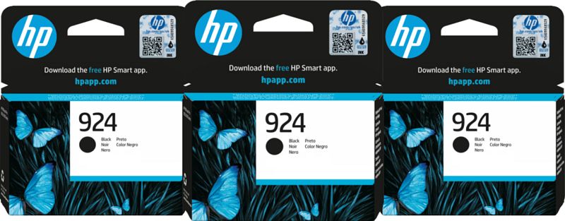 Foto van Hp 924 cartridge zwart triple pack