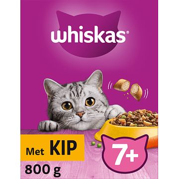 Foto van Whiskas senior kattenbrokken kip doos 800g bij jumbo