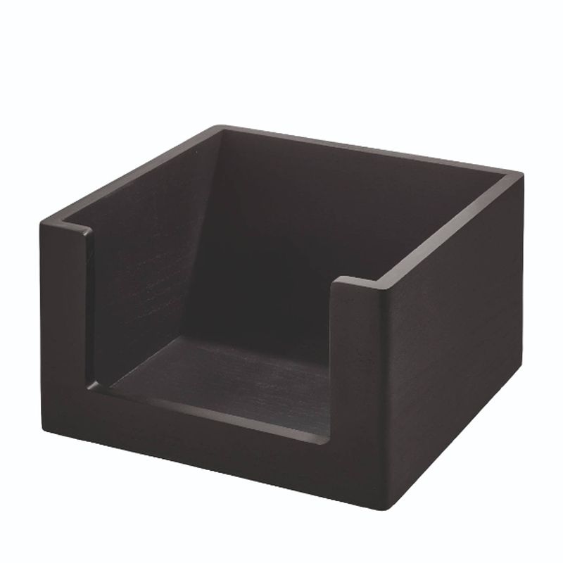 Foto van Idesign - opbergbox, open, 25.5 x 25.5 x 15 cm, paulownia hout, zwart - idesign the home edit