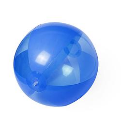 Foto van Opblaasbare strandbal plastic blauw 28 cm - strandballen