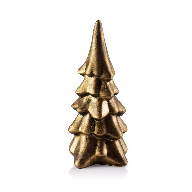 Foto van Casa di elturo goudkleurige keramische kerstboom - h21 cm
