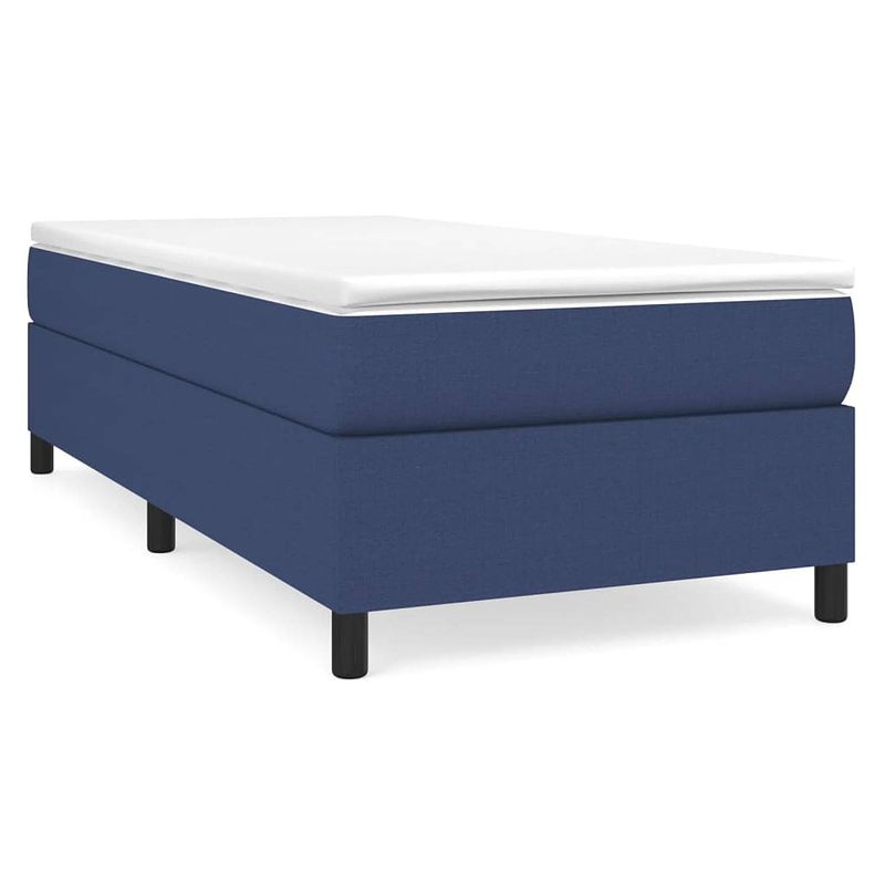 Foto van Vidaxl boxspring bedframe blauw 100x200 cm stof