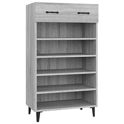 Foto van The living store schoenenkast grijs sonoma eiken - 60 x 35 x 105 cm - praktisch en elegant