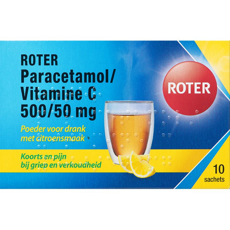 Foto van Roter paracetamol vitamine c 500mg poeder