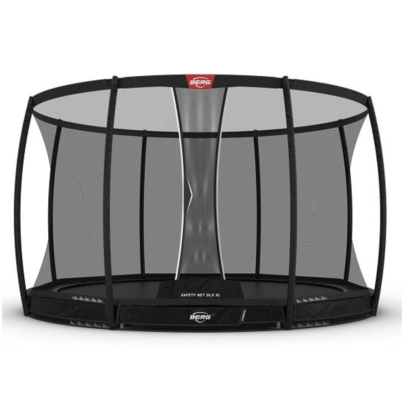 Foto van Berg trampoline champion met veiligheidsnet - safetynet deluxe xl - inground - 430 cm - zwart - met airflow springmat