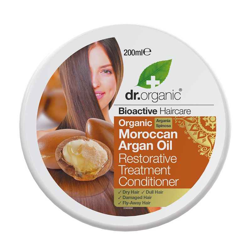 Foto van Dr organic moroccan argan oil restorative treatment conditioner