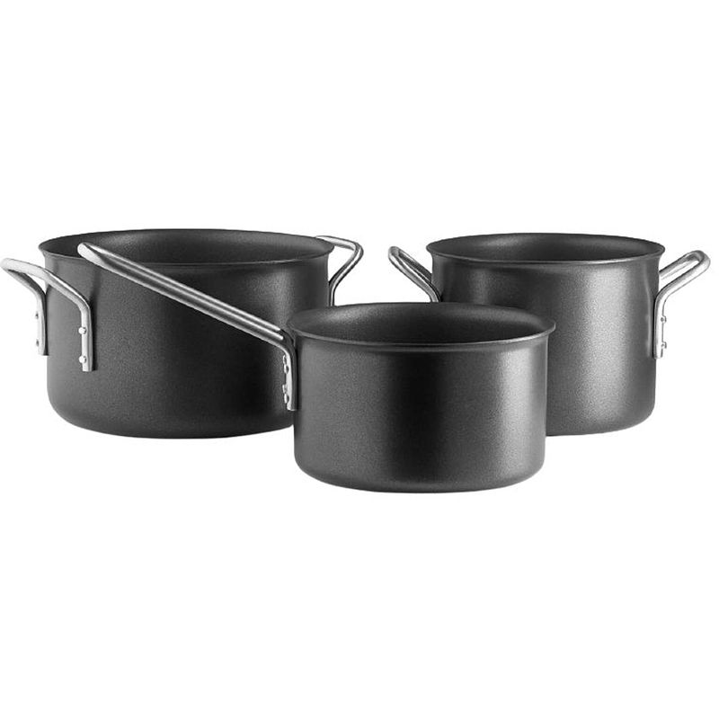 Foto van Eva trio pannenset black line 1,8-2,5-3,8 l aluminium 3-delig