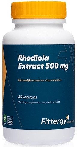 Foto van Fittergy rhodiola extract 500mg capsules