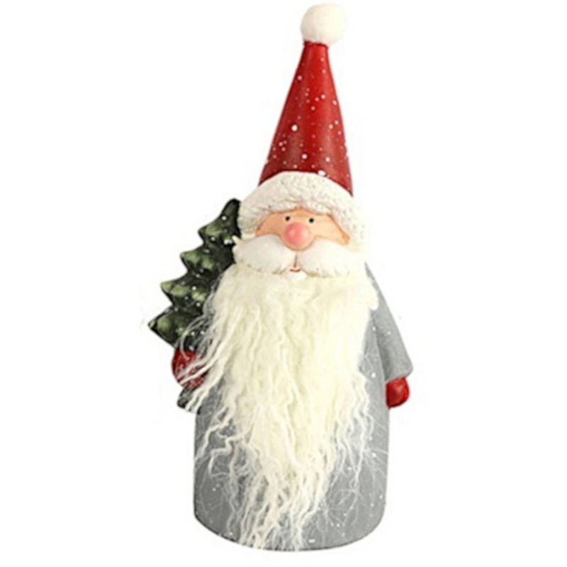 Foto van White label kerstmanbeeld met boom saami 24 cm keramiek rood/wit