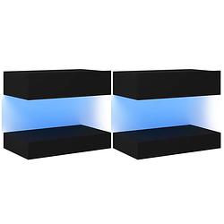 Foto van Vidaxl tv-meubelen 2 st met led-verlichting 60x35 cm zwart