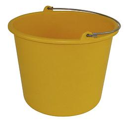 Foto van 1x schoonmaakemmers/huishoudemmers 12 liter geel - emmers