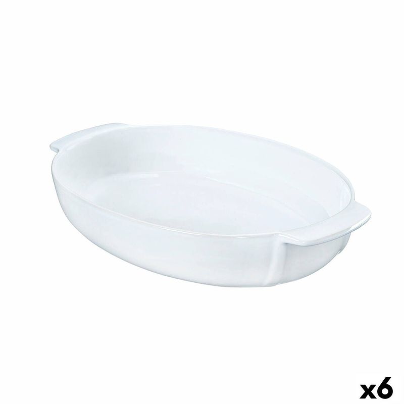 Foto van Ovenschaal pyrex signature ovaalvormig 35 x 22 x 7 cm keramisch wit (6 stuks)