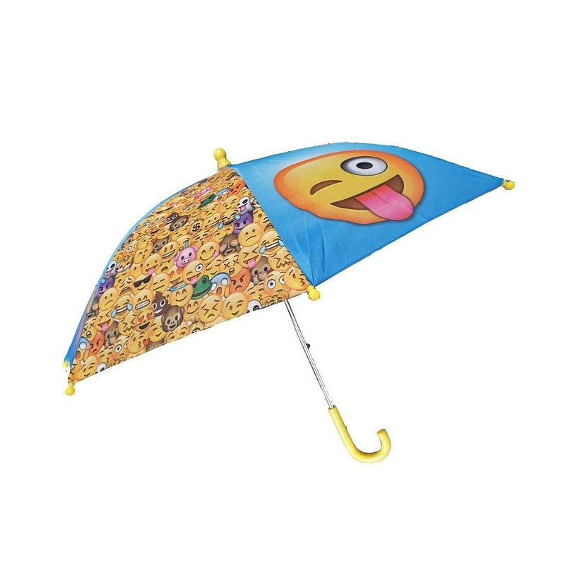 Foto van Paraplu voor kinderen 65 cm met emoji smiley - kinderparaplu emoji smiley - kinderparaplu- 65 cm