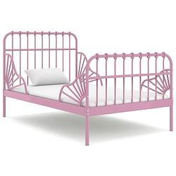 Foto van Vidaxl bedframe verlengbaar metaal roze 80x130/200 cm