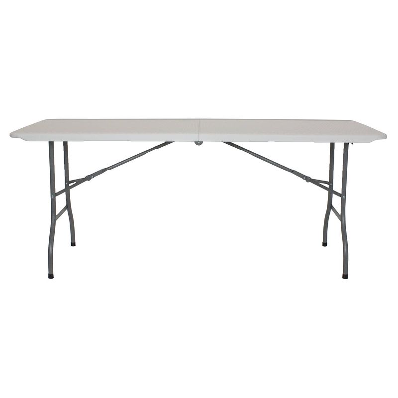 Foto van Lowander inklapbare tafel 180x70 cm - klaptafel vouwtafel campingtafel - extra stabiel - wit