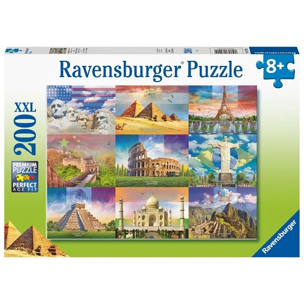 Foto van Ravensburger puzzel monuments of the world 200 xxl