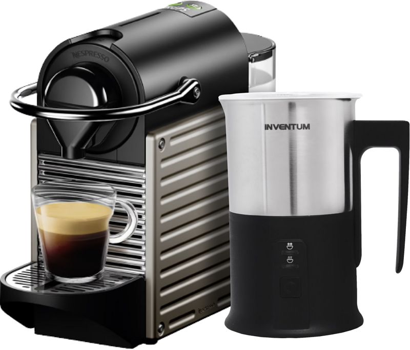 Foto van Krups nespresso pixie xn304t titanium + melkopschuimer