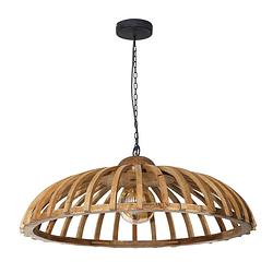 Foto van Giga meubel - hanglamp - masief mango hout - naturel - 65cm