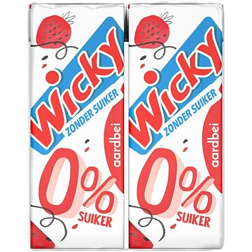 Foto van Wicky zonder suiker aardbei 10 x 200ml bij jumbo