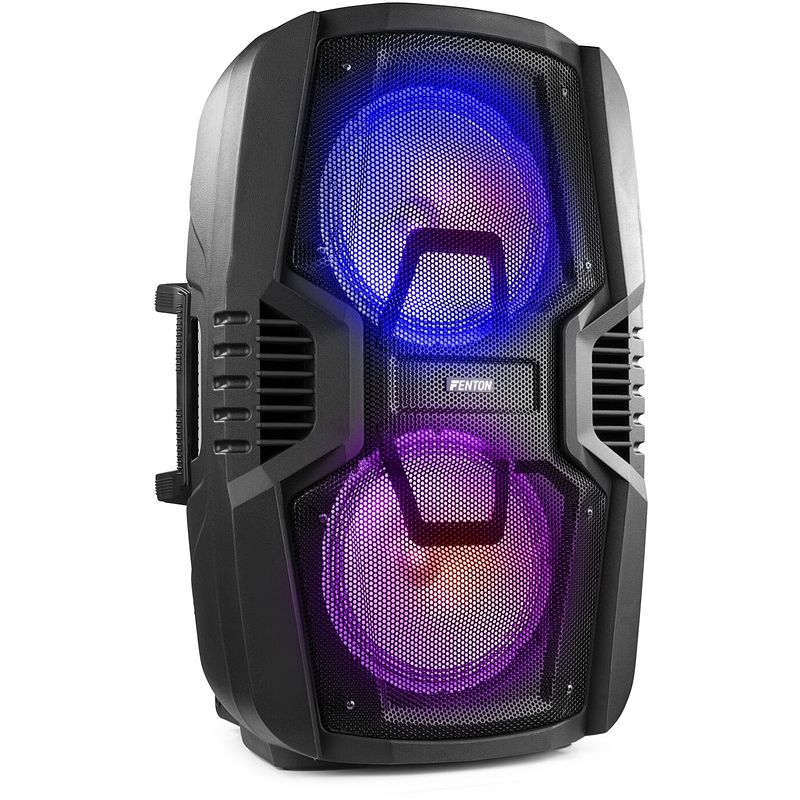 Foto van Fenton ft210led mobiele party speaker met microfoon 2x 10 inch