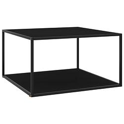 Foto van Vidaxl salontafel met zwart glas 90x90x50 cm zwart