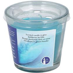 Foto van Arti casa geurkaars in glas ocean breeze/blauw 8 cm