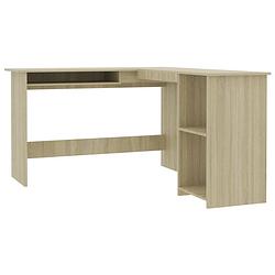 Foto van The living store hoekbureau - l-vormig - bewerkt hout - 120 x 140 x 75 cm - sonoma eiken