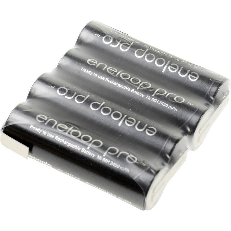 Foto van Panasonic eneloop pro reihe f1x4 accupack aantal cellen: 4 batterijgrootte: aa (penlite) z-soldeerlip nimh 4.8 v 2450 mah