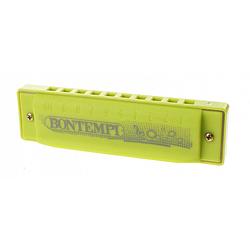 Foto van Bontempi mondharmonica in opbergdoos 10 tonen 10 cm groen