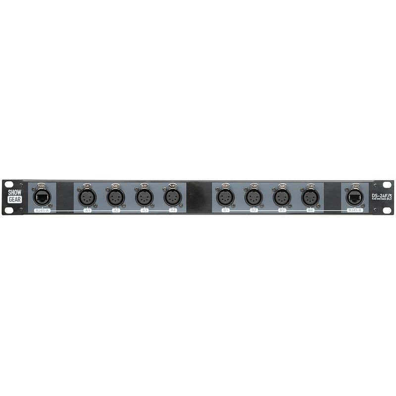 Foto van Showgear ds-24 f/5 dmx 5p (female) racksplitter via rj45