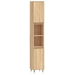 Foto van The living store badkaast - kast - 30 x 30 x 190 cm - sonoma eiken