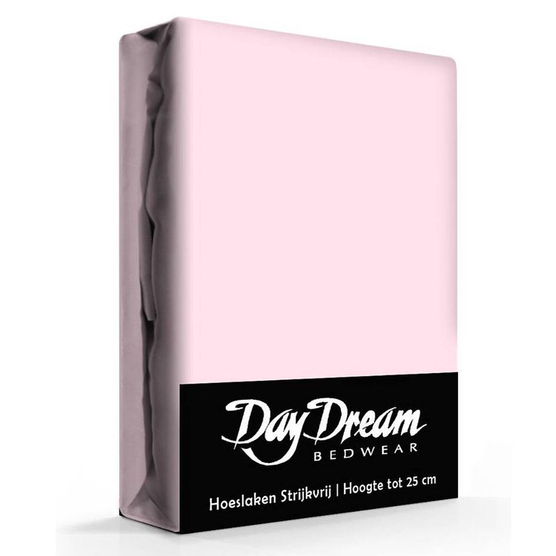 Foto van Day dream hoeslaken katoen roze - 90 x 220 cm