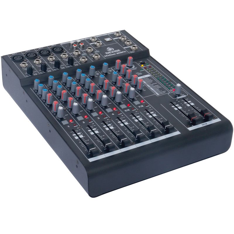 Foto van Devine mixdesk 802fx 8-kanaals mixer met fx