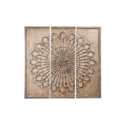 Foto van Ptmd casa brown mdf carved wallpanel antique look l 3pc