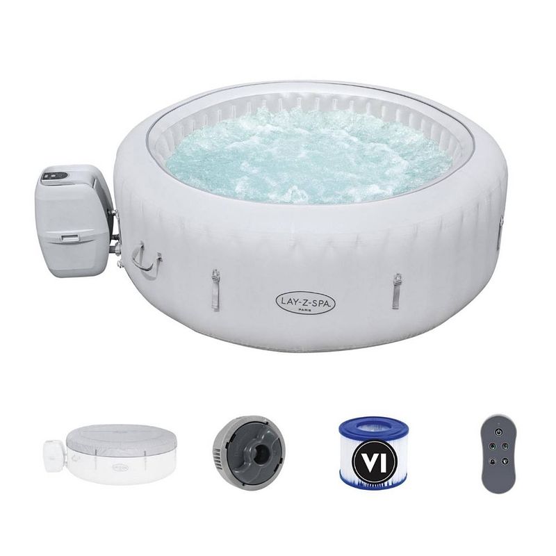 Foto van Bestway - jacuzzi - lay-z-spa - paris airjet - opblaasbaar - bubbelbad - incl. toebehoren - ø196cm