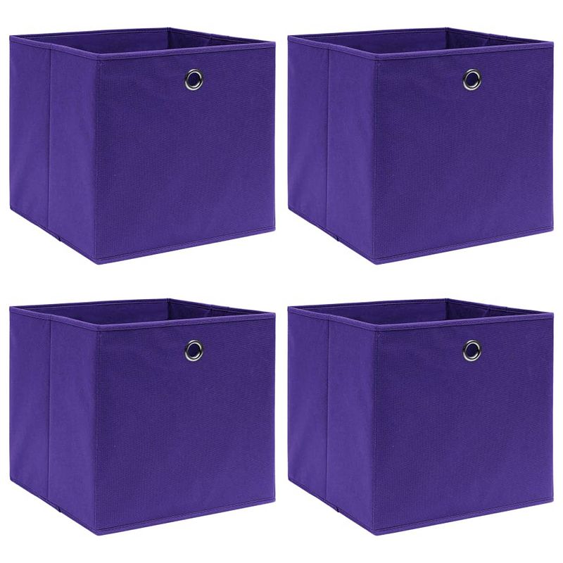 Foto van Vidaxl opbergboxen 4 st 32x32x32 cm stof paars