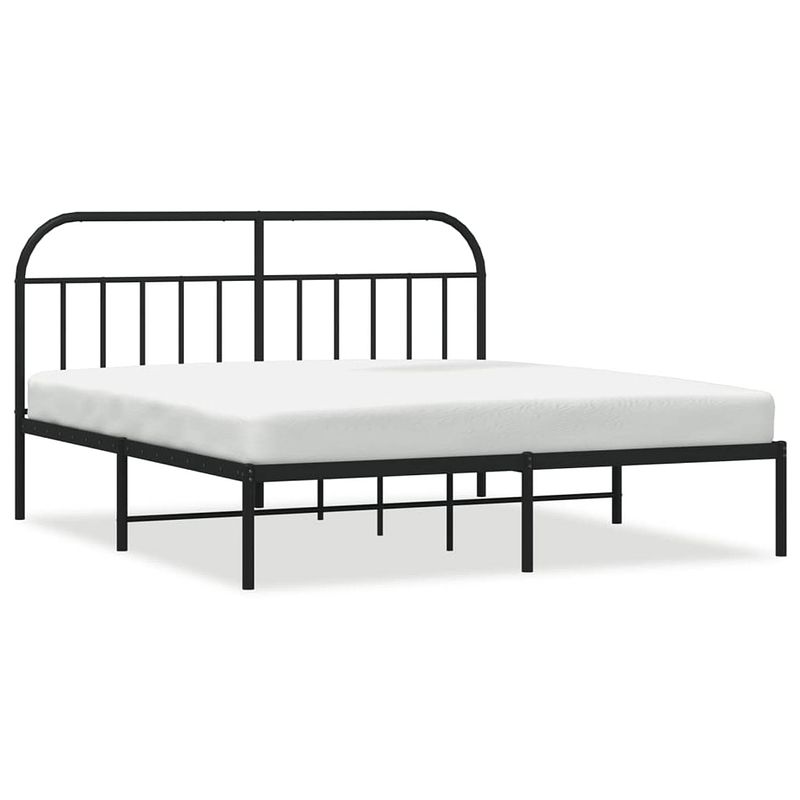 Foto van The living store klassiek bedframe - metalen constructie - metalen latten - extra opbergruimte - comfortabele