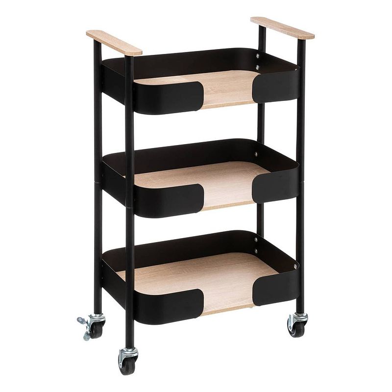 Foto van Opbergtrolley 3 niveaus five® - blackwood