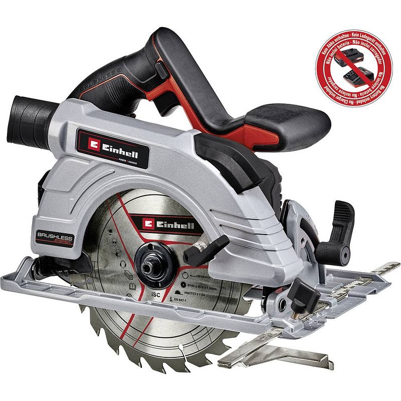 Foto van Einhell te-cs 18/190 li bl - solo accu-cirkelzaag 190 mm brushless, zonder accu 18 v