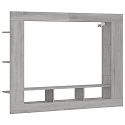 Foto van The living store tv-meubel 152x22x113 cm bewerkt hout grijs sonoma eikenkleurig - kast