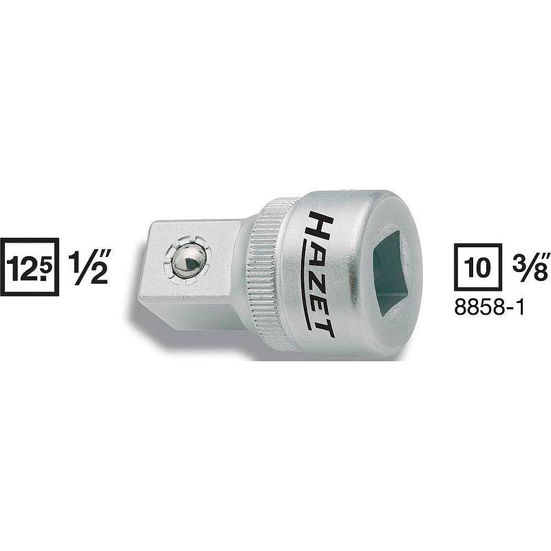 Foto van Hazet 8858-1 dopsleuteladapter aandrijving 3/8 (10 mm) uitvoering 1/2 (12.5 mm) 36 mm 1 stuk(s)