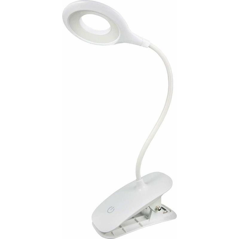 Foto van Led klemlamp incl. batterijen + usb kabel - leeslamp- nachtlamp - verstelbare draadloze leeslamp - wit
