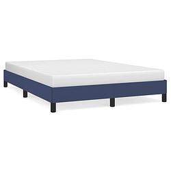 Foto van The living store bedframe - blauw - 203 x 143 x 25 cm - geschikte matras- 140 x 200 cm